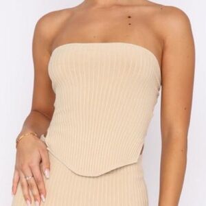 White Fox Slow Jams Knitted Bustier